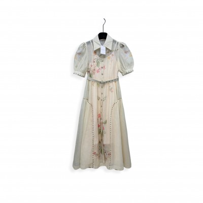 ZIMMERMANN FLORAL BEADED SHIRT DRESS 